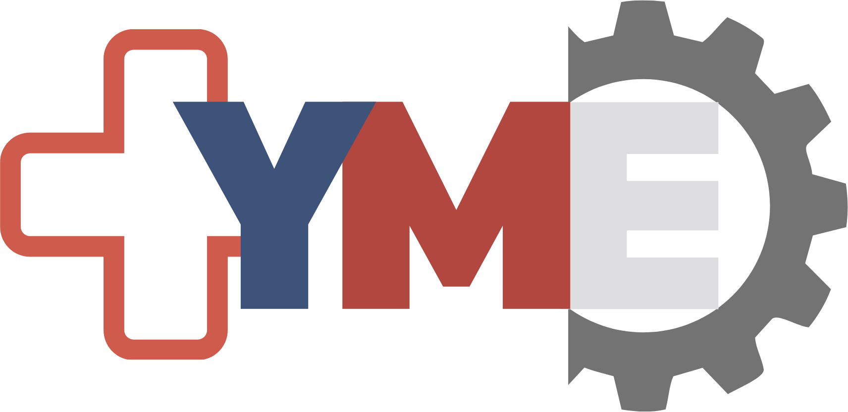 Young Medical Engineers emblem — a medical cross meshed with a machine gear